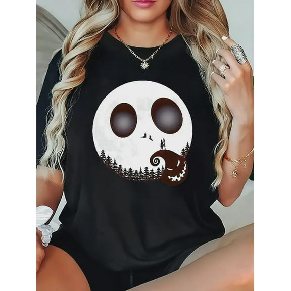 ChaChaCoo Jack Skellington T-shirt, Nightmare Before Christmas Shirt, Jack and Sally Spooky Graphic Tee, Tim Burton Halloween Gift