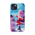 thumbnail image 2 of Christmas Frosty and Santa Claus Apple iPhone Cases Slim Fit Glossy Finish, 2 of 3