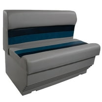 Horizon Manufacturing Premium Series 37" Pontoon Bench Seat Cushion Set W/Base Grey/Navy/Blue 3001ABDK