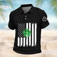 thumbnail image 5 of Ceisia Men's St. Patrick's Day Polo Shirt Collection | Shamrock American Flag Print | Casual Short Sleeve Collared Tops Gift, 5 of 5
