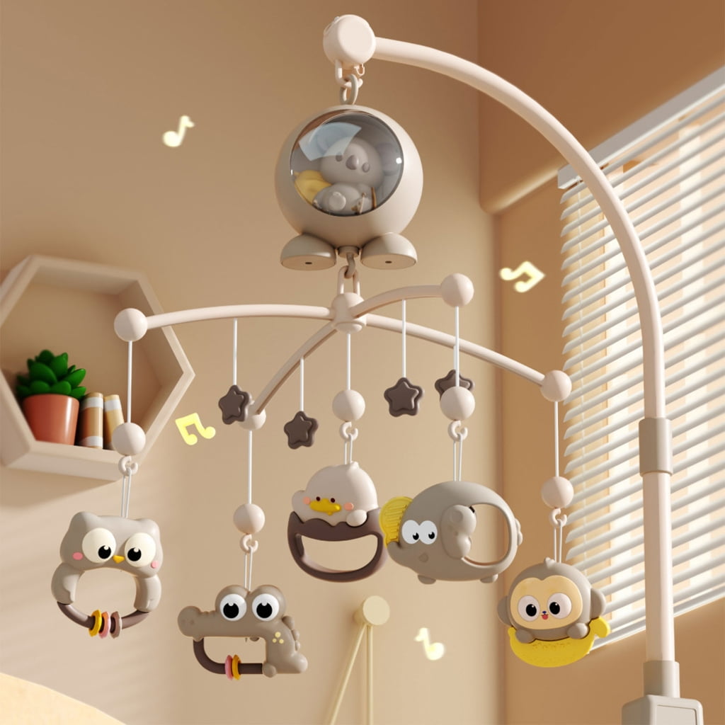 Zeiwohndc Infant Musical Toy With Rotating Animals Melodies Remote Crib Mobile