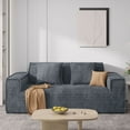 thumbnail image 2 of S-HOME No Assembly Required 75 Inch Loveseat Sofa in Stain-Resistant Corduroy,Deep Seats for Small Space Living, Gray, 2 of 8
