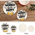 thumbnail image 4 of SKYSONIC Funny Be Happy Quotes Pot Holders Trivets, 2 Pcs Heat Resistant Trivets,Motivational Sayings Cotton Thread Weave Mats for Hot Pads Pans Pot Bowl Teapot for Kitchen Decor, 4 of 7