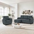thumbnail image 5 of Soscana Living Room Furniture Set,Convertible Sectional Sofa with Storage Ottoman and Accent Chair,Modern Linen 4 Seat L Shape Couch Sofa Set with Side Pocket for Living Room,Office,Apartment,Studio, 5 of 7