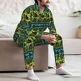 thumbnail image 7 of Fotbe Teal Vintage Corn Pattern Pattern Long Sleeve Pajama Set for Men,Sleepwear Set,2-piece Loungewear Set,Soft PJs Comfy Nightwear with Pockets-Medium, 7 of 7