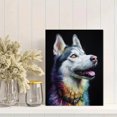 thumbnail image 2 of Colorful Husky Dog Canvas Print Wall Art for Living Room Bedroom Office Hallway Dining Room Decor, 2 of 8