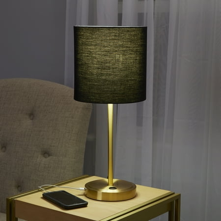 Mainstays Gold Base USB Lamp CA