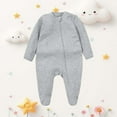 thumbnail image 2 of Wxolcjlv Baby Full Zip Romper Front Zipper Soft Long Sleeve Footed Onesie Boys Girls Cozy Sleeper Casual Crawling One-Piece Bodysuits,0-1 Months, 2 of 3