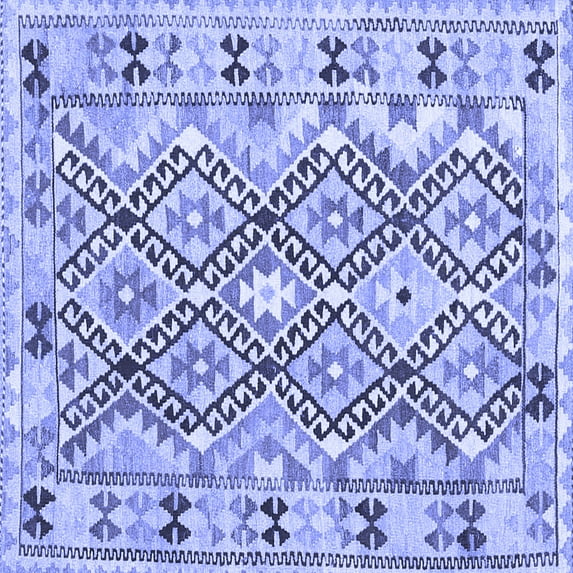 Ahgly Company Indoor Square Southwestern Blue Country Area Rugs, 5' Square