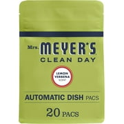 Mrs. Meyer's Clean Day Automatic Dishwasher Detergent Packs, Cruelty Free Formula Dish Soap Tablets, Lemon Verbena Scent, 20 Count, 1 Pack