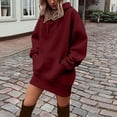 thumbnail image 2 of Tqcoqu Women's Oversized Hoodie Dress,Lightweight Drawstring Long Sleeve Hoodie Dress with Large Pocket, 2 of 7