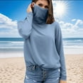 thumbnail image 2 of Women's Upf 50+ Sun Protection Hoodie Jacket Rash Guard UV SPF T-Shirts with Mask Upf 50+ Long Sleeve Tee Shirts Quick Dry Athletic Stretch Sun-Protective Clothing with Thumb Holes SPF Tops Outdoor, 2 of 5