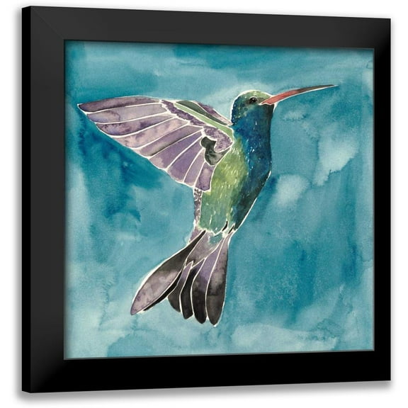 Popp, Grace 12x12 Black Modern Framed Museum Art Print Titled - Watercolor Hummingbird I