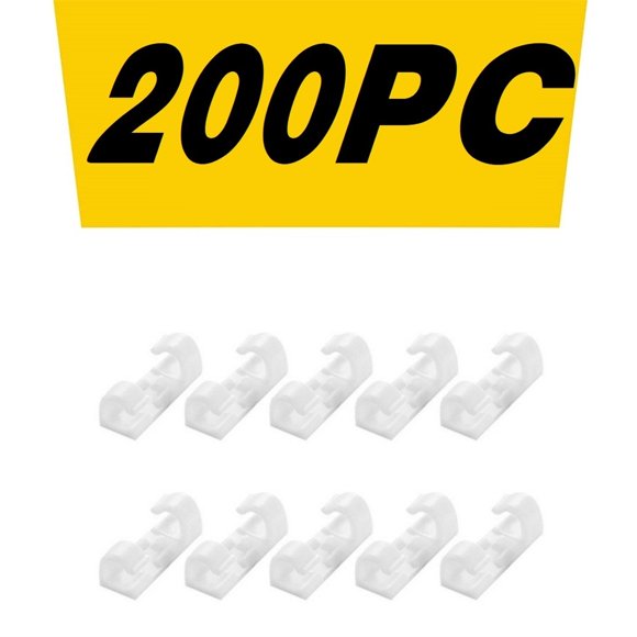 Fiudx Clips Autoadhesivos para Cables, Organizador de Escritorio de Fácil Instalación, Gestión Ordenada de Cables de Alimentación, Soportes para Cables de Carga, Uso En Oficina y Hogar, Paquete de 20