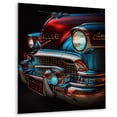 thumbnail image 2 of Designart "Retro Glamour Red and Silver Classics II" Retro Car Metal Art Living Room, 2 of 5