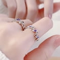 thumbnail image 6 of 2 Pieces Adjustable Rings Rhinestone Engagement Rings Rings Aesthetic Jewelry Alloy, 6 of 8