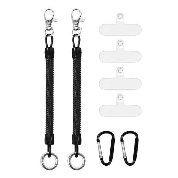 Anti Lost Phone Lanyard Tethers for Most Cellphone Retractable Stretchy Strap with Patches & Carabiner for Outdoor