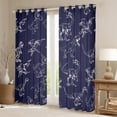 thumbnail image 2 of jejeloiu Safari Dino Dinosaur Black Out Curtains,Wild Animal Curtains Pack of 2 (42x63 Each),Deepblue White Bedroom Curtains For Kids,Luxury Bedroom Decor, 2 of 6