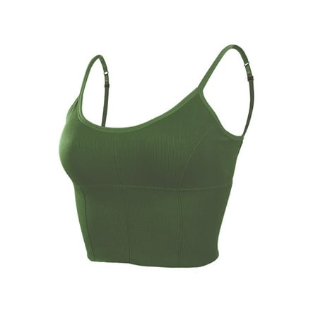 

CAICJ98 Womens Lingerie Stappy Sports Bra for Women Open Back M Support Yoga Bra with Removable Cups Green One Size