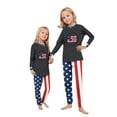 thumbnail image 2 of Patriotic Matching Family Sleepwear, Usa 250 Years Family Matching Pajamas, Star Striped Print Long Sleeve Sleepwear Set for Whole Family, 1776-2026 Patriotic Loungewear for Independence Day, 2 of 6