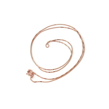 - 10k Yellow, White or Rose Gold Italian 0.50mm Box Chain Necklace