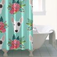thumbnail image 4 of Bull Terrier Dog and Flower Florals Shower Curtain 36"x72" ,Bathroom Decorative Shower Curtains Set with 12 Hooks,Modern Waterproof Washable Shower Curtain, 4 of 6
