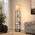thumbnail image 3 of HOOMEDELIER Floor Lamp with Shelves, 4-Tier Modern Shelf Floor Lamp, Display Lamp for Living Room, Bedroom and Office 9.8"L*9.8W*63"H, 3 of 15