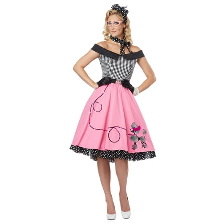 Womens Sexy Nifty 50's Poodle Skirt Halloween Costume