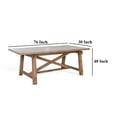 thumbnail image 5 of Benjara Anva Dining Table with Extendable Plank Top, 76-96 Inch Brown Mahogany, 5 of 5