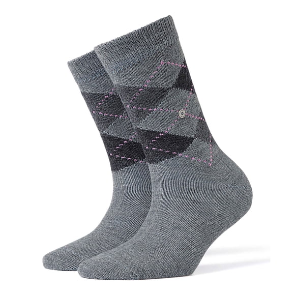 Burlington Women Socks WHITBY - Medias cortas, diseño de diamantes, talla única, 36-41 Gris claro