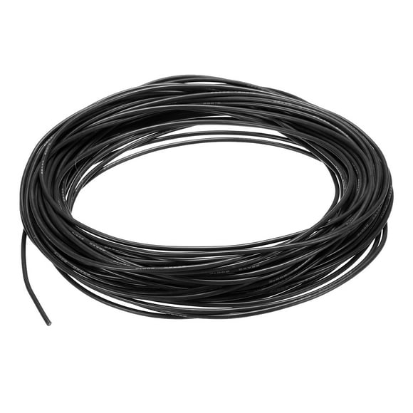 Unique Bargains Silicone Wire 22AWG 22 Gauge Flexible Tinned Copper Standard High-Temperature Hookup Wire Black 75m/246ft