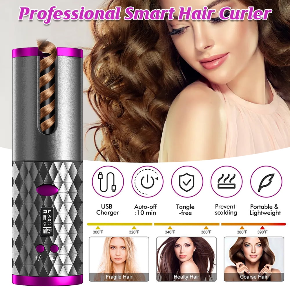 Automatic Curling Iron, MDAHND Auto Hair Curler, Cordless Hair Curler