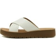 thumbnail image 2 of Soda Shoes Women Sandals Crisscross Strap Band Flatform Platform LUCY-S White 10, 2 of 3