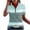 Light Blue, variant on KIHOUT Women's Striped Color Block Quarter-Zip Polo Shirt, Short Sleeve Stand Collar Casual and Golf Top with Relaxed Fit
