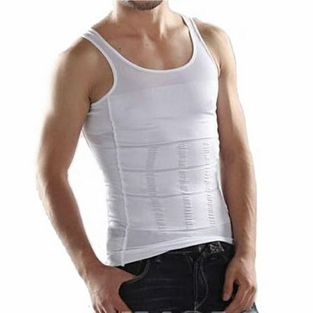 Les hommes Corset Amincissant Tummy Shaper Gilet ventre taille Ceinturon shirt amincissants Sous-vêtements taille Ceinturon Shirt XL Blanc