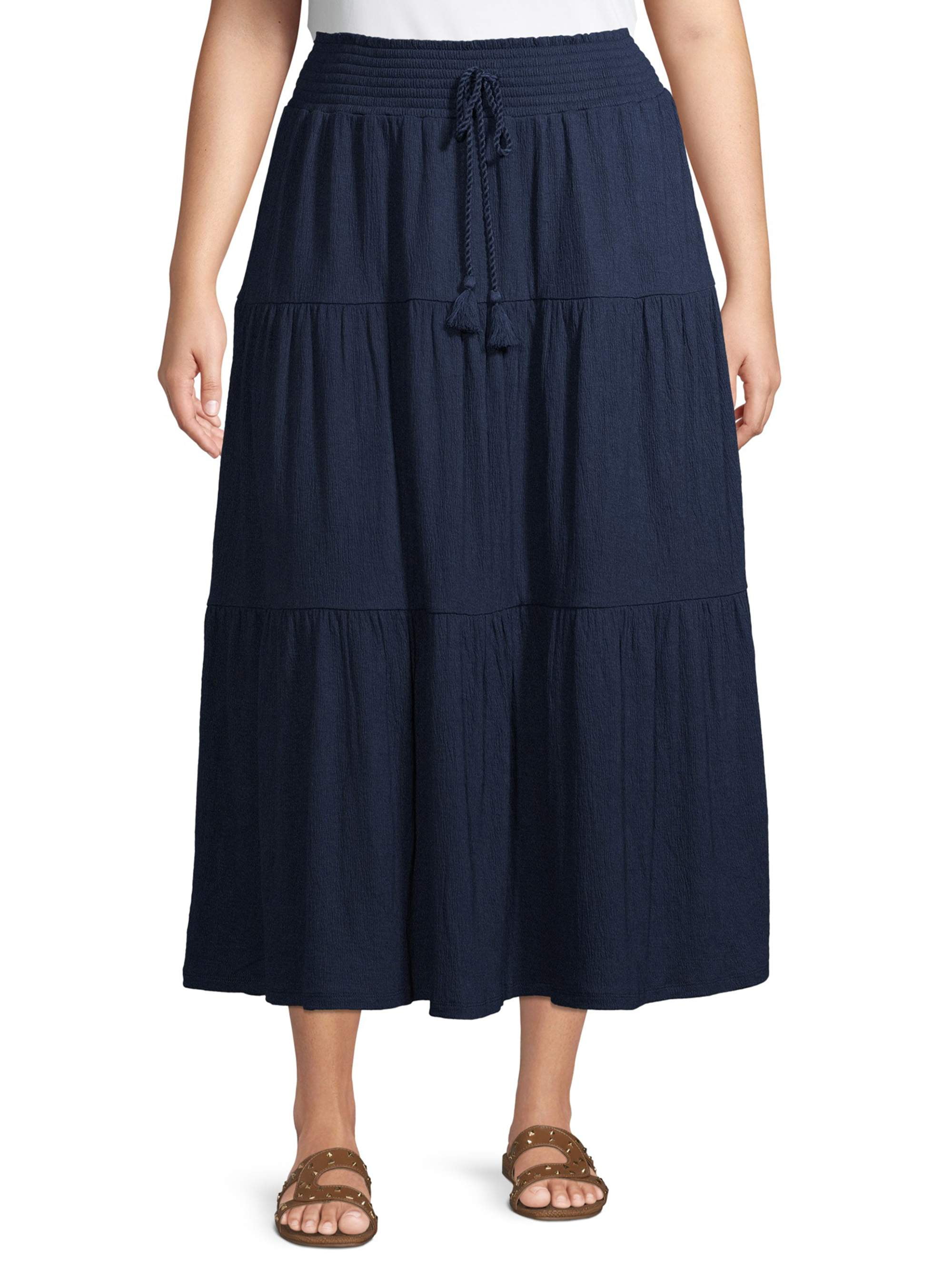 black maxi skirt walmart