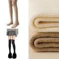 thumbnail image 2 of Solid Color Over Knee Long Socks for Women Japanese Student Ruched Slouch Top Rib Knitted Thigh High Stockings Hosiery, 2 of 21