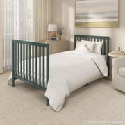 Dream On Me Edgewood 4-in-1 Convertible Mini Crib, Olive