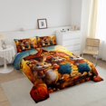 thumbnail image 2 of YST Cute Rabbit Comforter Set Full,Farmhouse Animal Print Bunny Bedding Set Kawaii Room Decor,Halloween Pumpkin Comforter Set Rustic Cabin Style Cartoon Animals Quilt Bed Set 3Pcs, 2 of 5