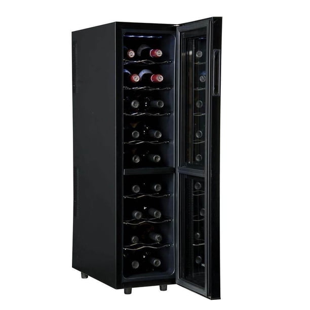 Haier HVTEC18DABS 18Bottle Dual Zone Curved Glass Door Wine Cellar