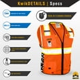 thumbnail image 5 of KwikSafety (Charlotte, NC) BIG KAHUNA DIGITAL Safety Vest (LIMITED EDITION) ANSI Class 2 OSHA Reflective High Visibility Heavy Duty Surveyor Construction Mesh Vis Zipper Men Work | Orange Extra Large, 5 of 6