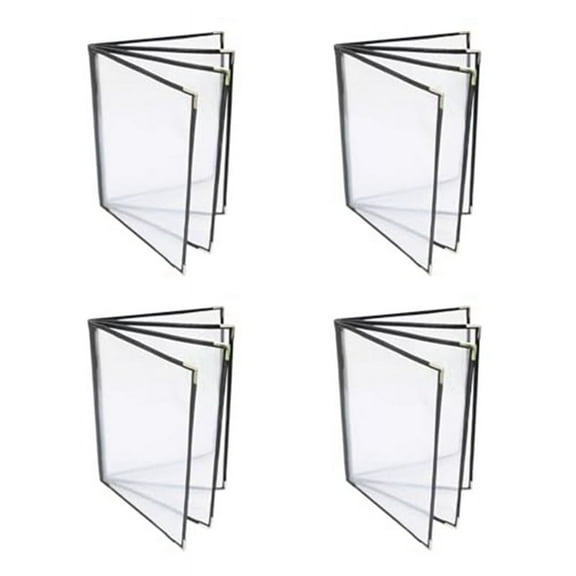 4PCS Menu Covers, Covers 8.5X11Inch, Holder 4 Page 8 View, Restaurant for A4 Size Paper, Book