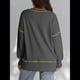 thumbnail image 5 of Sudadera Informal de Cuello Redondo para Mujer, de Larga, Holgada, , con Costuras en Contraste, para Otoño. Gris Oscuro L, 5 of 8