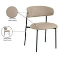 thumbnail image 2 of Meridian Furniture Lupita Taupe Vegan Leather Dining Chair (Set of 2), 2 of 8