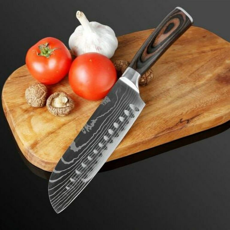 MDHAND 3 Piece Kitchen Knife Set Stainless Steel Japanese Damascus