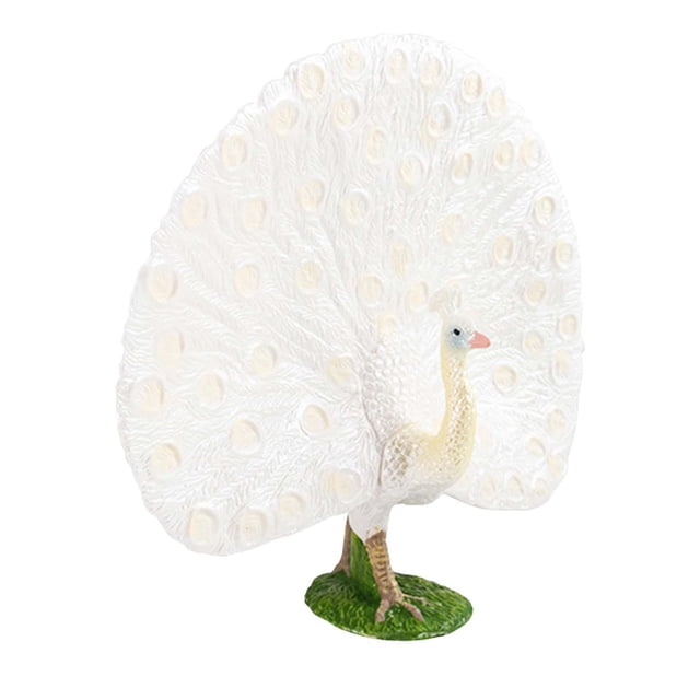 Figura de animal salvaje para niños en edad preescolar, juguete artesanal, juguete educativo decorativo, animal Blanco