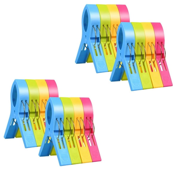 16 Pieces Large Clothespins, Towel Clips, Beach Towel Clips, Large Clip, Beach Towel Clips, Towels, Towel Clips, Windproof Clips on Beach and Sun Loungers for Laundry, Beach Towel