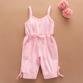thumbnail image 3 of Ruyang Girls Cotton Romper V-neck Adjustable Spaghetti Straps Pocket Summer Hawaiian Jumpsuit Toddler Crawling Vintage Loose Overall, 3 of 8