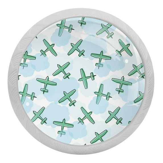 4PCS Round Aircraft Cabinet Fluorescence Knob Glowing in the Dark Furniture Drawer Pulls Handle with Screws