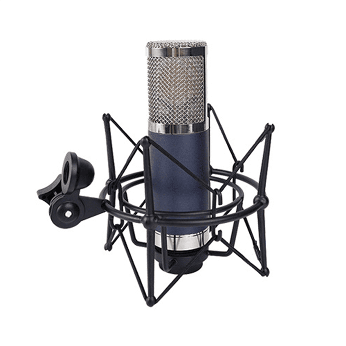 2X Microphone Shock Mount Adjustable Mount Recording Mic Stand Metal Bracket Pod Microphone Stand (Black),2 Microphone Shock Mount,Black